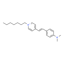 ChemSpider 2D Image | 4-{(E)-2-[4-(Dimethylamino)phenyl]vinyl}-1-heptylpyridinium | C22H31N2