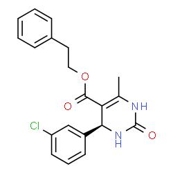 ChemSpider 2D Image | 2-Phenylethyl (4S)-4-(3-chlorophenyl)-6-methyl-2-oxo-1,2,3,4-tetrahydro-5-pyrimidinecarboxylate | C20H19ClN2O3