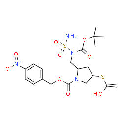 ChemSpider 2D Image | 4-Nitrobenzyl 4-[(1-hydroxyvinyl)sulfanyl]-2-{[{[(2-methyl-2-propanyl)oxy]carbonyl}(sulfamoyl)amino]methyl}-1-pyrrolidinecarboxylate | C20H28N4O9S2