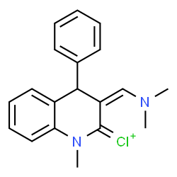 ChemSpider 2D Image | [(3Z)-3-[(Dimethylamino)methylene]-1-methyl-4-phenyl-3,4-dihydro-2(1H)-quinolinylidene]chloronium | C19H20ClN2