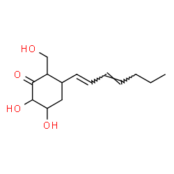 ChemSpider 2D Image | 3-[(1E,3E)-1,3-Heptadien-1-yl]-5,6-dihydroxy-2-(hydroxymethyl)cyclohexanone | C14H22O4