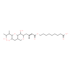 ChemSpider 2D Image | 9-({(2E)-4-[3,8-Dihydroxy-2-(3-hydroxy-2-butanyl)hexahydro-2H,5H-pyrano[4,3-b]pyran-7-yl]-3-methyl-2-butenoyl}oxy)nonanoate | C26H43O9