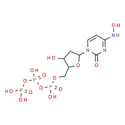 ChemSpider 2D Image | 1-[2-Deoxy-5-O-(hydroxy{[hydroxy(phosphonooxy)phosphoryl]oxy}phosphoryl)pentofuranosyl]-4-(hydroxyamino)-2(1H)-pyrimidinone | C9H16N3O14P3
