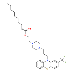 ChemSpider 2D Image | (1E)-1-[2-(4-{3-[2-(Trifluoromethyl)-10H-phenothiazin-10-yl]propyl}-1-piperazinyl)ethoxy]-1-decen-1-ol | C32H44F3N3O2S