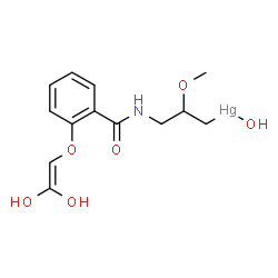 ChemSpider 2D Image | [3-({2-[(2,2-Dihydroxyvinyl)oxy]benzoyl}amino)-2-methoxypropyl](hydroxy)mercury | C13H17HgNO6
