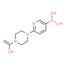ChemSpider 2D Image | {6-[4-(1-Hydroxyvinyl)-1-piperazinyl]-3-pyridinyl}boronic acid | C11H16BN3O3