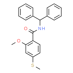 ChemSpider 2D Image | N-(Diphenylmethyl)-2-methoxy-4-(methylsulfanyl)benzamide | C22H21NO2S