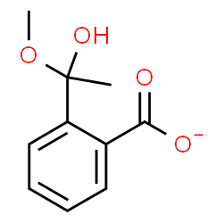 ChemSpider 2D Image | 2-(1-Hydroxy-1-methoxyethyl)benzoate | C10H11O4