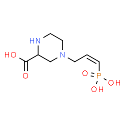 ChemSpider 2D Image | 4-[(2Z)-3-Phosphono-2-propen-1-yl]-2-piperazinecarboxylic acid | C8H15N2O5P