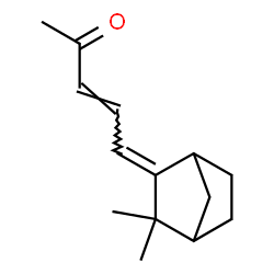 ChemSpider 2D Image | (3E,5E)-5-(3,3-Dimethylbicyclo[2.2.1]hept-2-ylidene)-3-penten-2-one | C14H20O