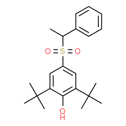 ChemSpider 2D Image | 2,6-Bis(2-methyl-2-propanyl)-4-[(1-phenylethyl)sulfonyl]phenol | C22H30O3S