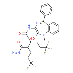 ChemSpider 2D Image | N-(2-Hydroxy-1-methyl-5-phenyl-1H-1,4-benzodiazepin-3-yl)-2,3-bis(3,3,3-trifluoropropyl)succinamide | C26H26F6N4O3