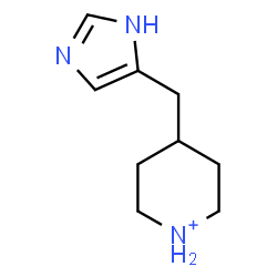 ChemSpider 2D Image | 4-(1H-Imidazol-5-ylmethyl)piperidinium | C9H16N3