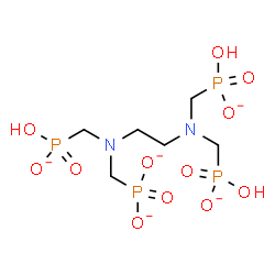 ChemSpider 2D Image | ({(2-{Bis[(hydroxyphosphinato)methyl]amino}ethyl)[(hydroxyphosphinato)methyl]amino}methyl)phosphonate | C6H15N2O12P4