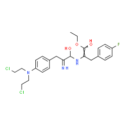ChemSpider 2D Image | (1Z)-2-[(3-{4-[Bis(2-chloroethyl)amino]phenyl}-1-hydroxy-2-iminopropyl)amino]-1-ethoxy-3-(4-fluorophenyl)-1-propen-1-ol | C24H30Cl2FN3O3