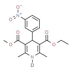 ChemSpider 2D Image | Ethyl methyl 2,6-dimethyl-4-(3-nitrophenyl)(1-~2~H)-1,4-dihydro-3,5-pyridinedicarboxylate | C18H19DN2O6