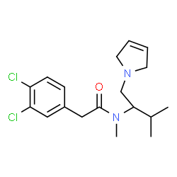 ChemSpider 2D Image | 2-(3,4-Dichlorophenyl)-N-[1-(2,5-dihydro-1H-pyrrol-1-yl)-3-methyl-2-butanyl]-N-methylacetamide | C18H24Cl2N2O