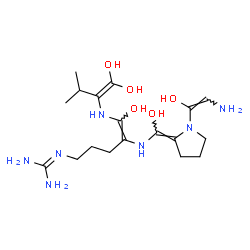 ChemSpider 2D Image | 2-{(4Z)-4-{[(Z)-{1-[(E)-2-Amino-1-hydroxyvinyl]-2-pyrrolidinylidene}(hydroxy)methyl]amino}-5-[(1,1-dihydroxy-3-methyl-1-buten-2-yl)amino]-5-hydroxy-4-penten-1-yl}guanidine | C18H33N7O5