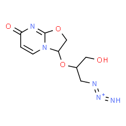 ChemSpider 2D Image | 1-{3-Hydroxy-2-[(7-oxo-2,3-dihydro-7H-[1,3]oxazolo[3,2-a]pyrimidin-3-yl)oxy]propyl}-1,2-triazadien-2-ium | C9H12N5O4
