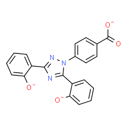 ChemSpider 2D Image | 4-[3,5-Bis(2-oxidophenyl)-1H-1,2,4-triazol-1-yl]benzoate | C21H12N3O4