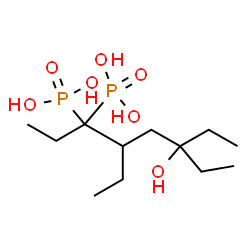 ChemSpider 2D Image | (4,6-Diethyl-6-hydroxy-3,3-octanediyl)bis(phosphonic acid) | C12H28O7P2
