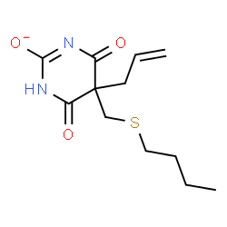 ChemSpider 2D Image | 5-Allyl-5-[(butylsulfanyl)methyl]-4,6-dioxo-1,4,5,6-tetrahydro-2-pyrimidinolate | C12H17N2O3S