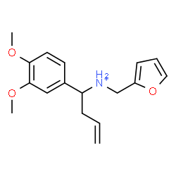 ChemSpider 2D Image | 1-(3,4-Dimethoxyphenyl)-N-(2-furylmethyl)-3-buten-1-aminium | C17H22NO3