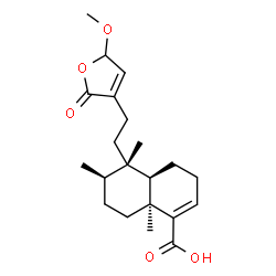 ChemSpider 2D Image | (4aR,5S,6R,8aS)-5-[2-(5-Methoxy-2-oxo-2,5-dihydro-3-furanyl)ethyl]-5,6,8a-trimethyl-3,4,4a,5,6,7,8,8a-octahydro-1-naphthalenecarboxylic acid | C21H30O5