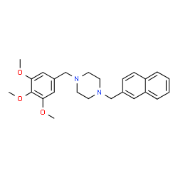 ChemSpider 2D Image | 1-(2-Naphthylmethyl)-4-(3,4,5-trimethoxybenzyl)piperazine | C25H30N2O3