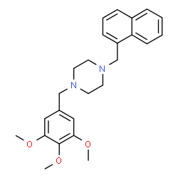 ChemSpider 2D Image | 1-(1-Naphthylmethyl)-4-(3,4,5-trimethoxybenzyl)piperazine | C25H30N2O3