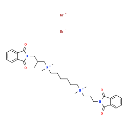 ChemSpider 2D Image | N-[3-(1,3-Dioxo-1,3-dihydro-2H-isoindol-2-yl)-2-methylpropyl]-N'-[3-(1,3-dioxo-1,3-dihydro-2H-isoindol-2-yl)propyl]-N,N,N',N'-tetramethyl-1,6-hexanediaminium dibromide | C33H46Br2N4O4