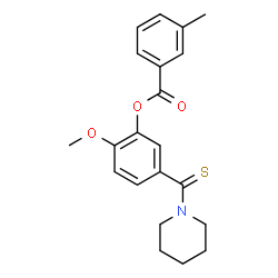 ChemSpider 2D Image | 2-Methoxy-5-(piperidin-1-ylcarbothioyl)phenyl 3-methylbenzoate | C21H23NO3S