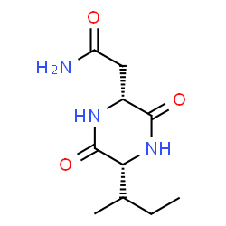 ChemSpider 2D Image | 3-acetamino-6-isobutyl-2,5-dioxopiperazine | C10H17N3O3