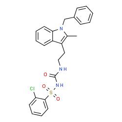 ChemSpider 2D Image | N-{[2-(1-Benzyl-2-methyl-1H-indol-3-yl)ethyl]carbamoyl}-2-chlorobenzenesulfonamide | C25H24ClN3O3S