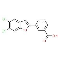 ChemSpider 2D Image | 3-(5,6-Dichloro-1-benzofuran-2-yl)benzoic acid | C15H8Cl2O3