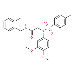 ChemSpider 2D Image | N~2~-(3,4-Dimethoxyphenyl)-N-(2-methylbenzyl)-N~2~-[(4-methylphenyl)sulfonyl]glycinamide | C25H28N2O5S