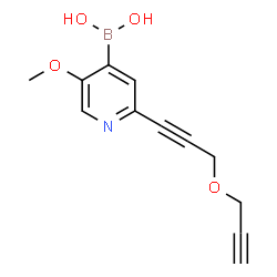 ChemSpider 2D Image | {5-Methoxy-2-[3-(2-propyn-1-yloxy)-1-propyn-1-yl]-4-pyridinyl}boronic acid | C12H12BNO4