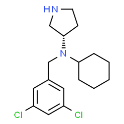 ChemSpider 2D Image | (3S)-N-Cyclohexyl-N-(3,5-dichlorobenzyl)-3-pyrrolidinamine | C17H24Cl2N2