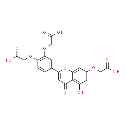 ChemSpider 2D Image | ({2-[3,4-Bis(carboxymethoxy)phenyl]-5-hydroxy-4-oxo-4H-chromen-7-yl}oxy)acetic acid | C21H16O12