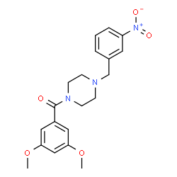 ChemSpider 2D Image | 1-(3,5-dimethoxybenzoyl)-4-[(3-nitrophenyl)methyl]piperazine | C20H23N3O5