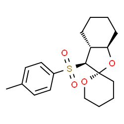 ChemSpider 2D Image | (2S,3S,3aR,7aR)-3-[(4-Methylphenyl)sulfonyl]decahydro-3H-spiro[1-benzofuran-2,2'-pyran] | C19H26O4S