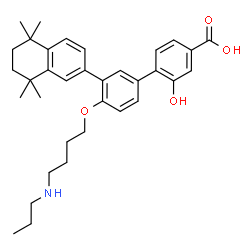 ChemSpider 2D Image | 2-Hydroxy-4'-[4-(propylamino)butoxy]-3'-(5,5,8,8-tetramethyl-5,6,7,8-tetrahydro-2-naphthalenyl)-4-biphenylcarboxylic acid | C34H43NO4