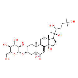 ChemSpider 2D Image | (3beta,5beta,22R)-5,14,20,22,25-Pentahydroxy-6-oxocholest-7-en-3-yl beta-D-glucopyranoside | C33H54O12