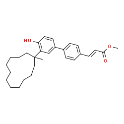 ChemSpider 2D Image | Methyl (2E)-3-[4'-hydroxy-3'-(1-methylcyclododecyl)-4-biphenylyl]acrylate | C29H38O3