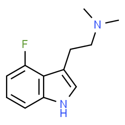 ChemSpider 2D Image | 2-(4-Fluoro-1H-indol-3-yl)-N,N-dimethylethanamine | C12H15FN2