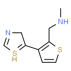 ChemSpider 2D Image | N-methyl-1-[3-(4H-thiazol-5-yl)-2-thienyl]methanamine | C9H11N2S2