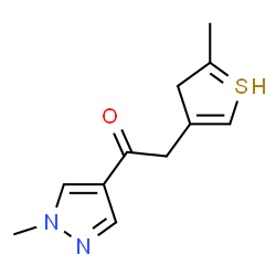 ChemSpider 2D Image | 1-(1-methylpyrazol-4-yl)-2-(2-methyl-3H-thiophen-4-yl)ethanone | C11H13N2OS