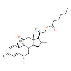 ChemSpider 2D Image | CLOCORTOLONE CAPROATE | C28H38ClFO5