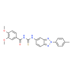 ChemSpider 2D Image | 1-(3,4-dimethoxybenzoyl)-3-[2-(4-methylphenyl)-1,2,3-benzotriazol-5-yl]thiourea | C23H21N5O3S