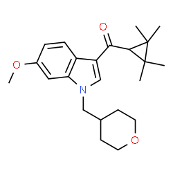 ChemSpider 2D Image | [6-Methoxy-1-(tetrahydro-2H-pyran-4-ylmethyl)-1H-indol-3-yl](2,2,3,3-tetramethylcyclopropyl)methanone | C23H31NO3